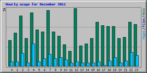 Hourly usage for December 2011